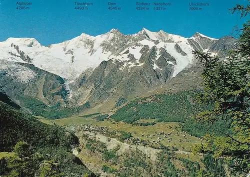874 - Schweiz - Suisse , Switzerland , Wallis , Saas-Fee , Panorama - gelaufen 1979