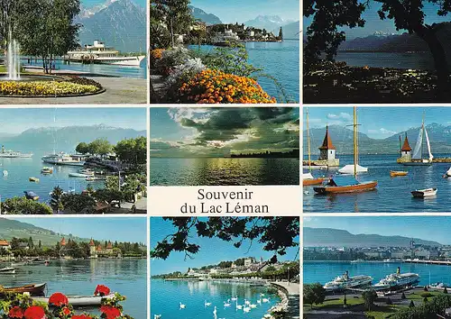 875 - Schweiz - Suisse , Switzerland , Lac Leman , Genfersee , Mehrbildkarte - gelaufen 1978