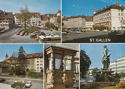 878 - Schweiz - Suisse , Switzerland , St. Gallen , Mehrbildkarte - gelaufen 1976