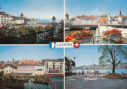 879 - Schweiz - Suisse , Switzerland , Luzern , Lucerne , Mehrbildkarte - gelaufen 1974