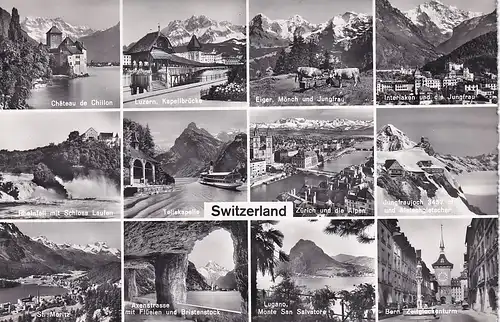 885 - Schweiz - Suisse , Switzerland , Mehrbildkarte ,Panorama - gelaufen 1959