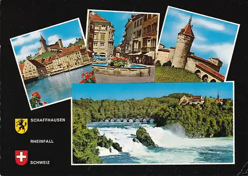 903 - Schweiz - Suisse , Switzerland , Schaffhausen , Rheinfall , Wasserfall , Mehrbildkarte - gelaufen 1975