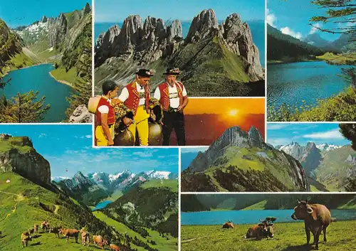 911 - Schweiz - Suisse , Switzerland , St. Gallen , Appenzell , Alpstein , Fählensee , Kreuzberge , Sämtisersee , hoher Kasten , Stauberen , Altmann , Säntis - gelaufen 1978