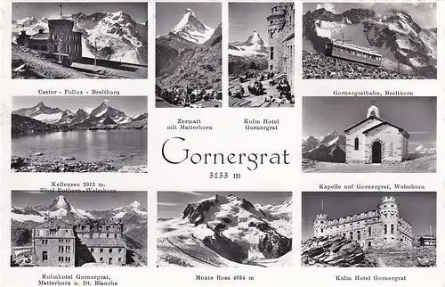 917 - Schweiz - Suisse , Switzerland , Wallis , Gornergrat , Mehrbildkarte - gelaufen 1964