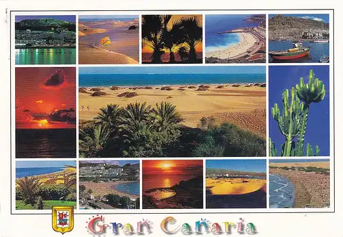 934 - Spanien - Gran Canaria , Mehrbildkarte - gelaufen 2002