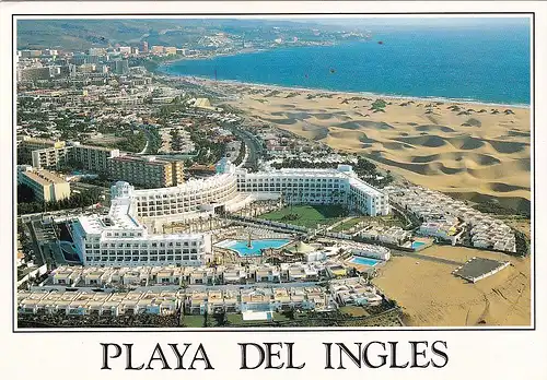 938 - Spanien - Gran Canaria , Playa del Ingles , Maspalomas , Hotel Riu Palace , Dünen - gelaufen
