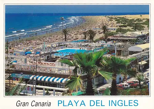 939 - Spanien - Gran Canaria , Playa del Ingles , La Playa del eterno sol - gelaufen 1992