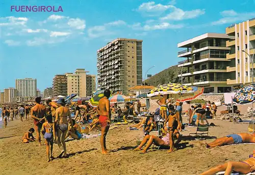 947 - Spanien - Fuengirola , Costa del Sol , Los Boliches Playa , Strand - gelaufen 1984