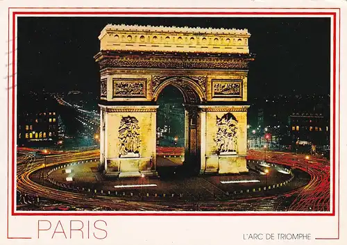 950 - Frankreich - Paris , L'Arc de Triomphe illumine , Triumphbogen - gelaufen 1990