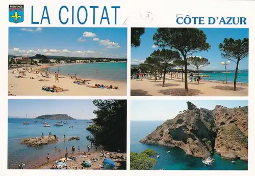 959 - Frankreich - Rhone , La Ciotat , Cote d'Azur , Mehrbildkarte , Strand , Plage - gelaufen 1996
