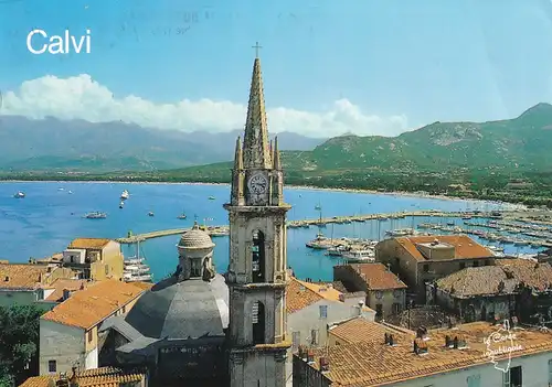 973 - Frankreich - Korsika , Corse , Calvi , Port , Plage , Basilique Sainte-Marie-Majeure , Basilika - gelaufen 1999