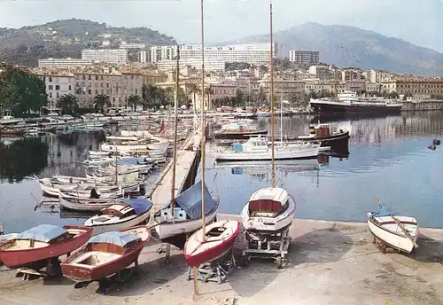 974 - Frankreich - Korsika , Corse , Ajaccio , Port , Hafen , Boot - gelaufen 1964