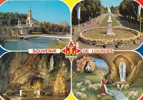 980 - Frankreich - Hautes-Pyrénées , Lourdes , Brücke Hl. Maria - gelaufen 1988