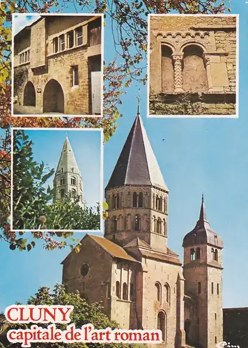 981 - Frankreich - Cluny , Capitale de l'Art roman , L'Abbaye Eglise St. Marcel , Maisons romanes - gelaufen 1987