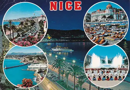 987 - Frankreich - Cote D'Azur , Nizza , Mehrbildkarte - gelaufen 1988