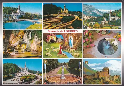 994 - Frankreich - Hautes-Pyrénées , Lourdes , Mehrbildkarte - gelaufen 1997