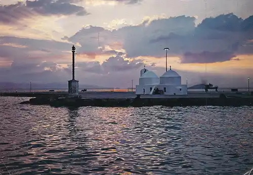 1000 - Griechenland - Ägina , Sonnenuntergang - gelaufen 1984