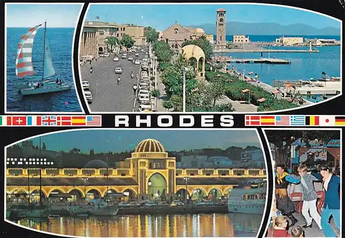 1001 - Griechenland - Rhodos , Mehrbildkarte - gelaufen 1983
