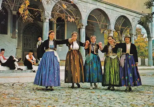 1006 - Griechenland - Lesbos , Ayassos , Tracht , Folklore - gelaufen