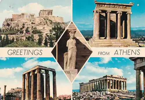 1009 - Griechenland - Athen , Mehrbildkarte - gelaufen 1974
