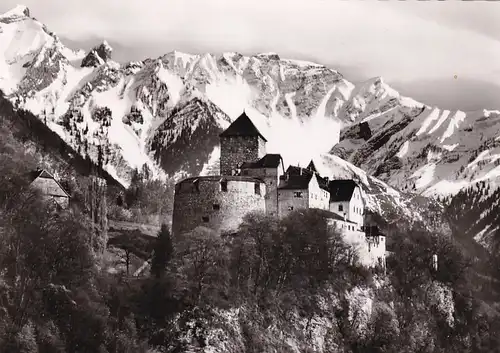 1044 - Lichtenstein - Schloß Vaduz , Berge - gelaufen 1961