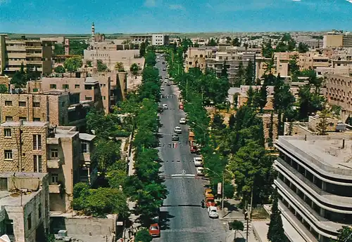 1047 - Jordanien - Jordan , Amman , Jabal Amman , Straße - gelaufen