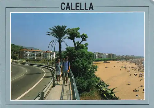 1058 - Spanien - Calella , Costa del Maresme , Strand , Straße - gelaufen