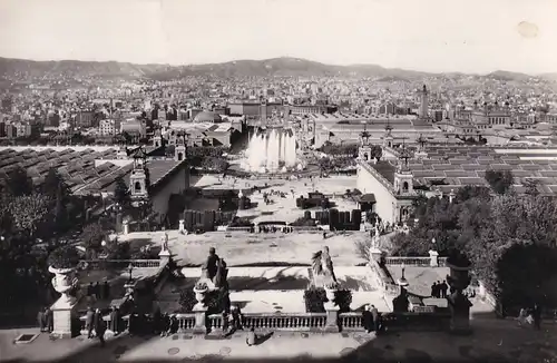 1060 - Spanien - Barcelona , Fuente Monumental desde el Palacio , Springbrunnen - gelaufen 1939