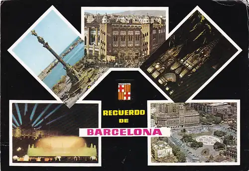 1061 - Spanien - Barcelona , Mehrbildkarte - gelaufen 1972