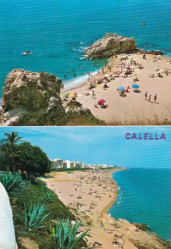 1064 - Spanien - Calella , Costa Dorada , Roca Grossa , Playa , Strand - gelaufen 1985