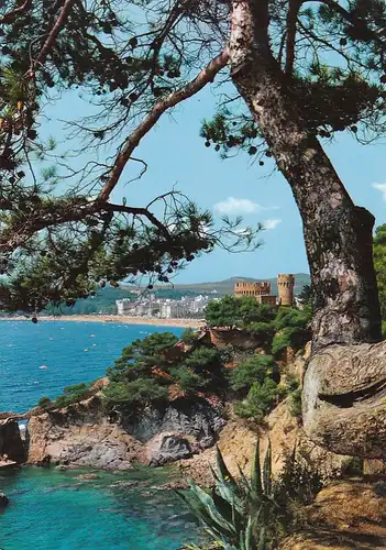 1069 - Spanien - Lloret de Mar , Costa Brava , Küste , Felsen - gelaufen