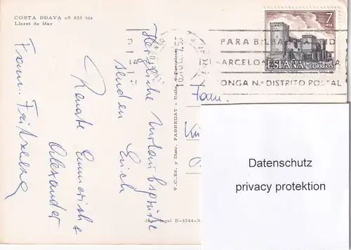 1069 - Spanien - Lloret de Mar , Costa Brava , Küste , Felsen - gelaufen