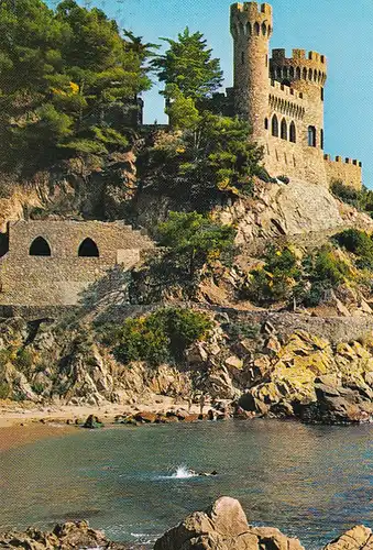 1070 - Spanien - Lloret de Mar , Costa Brava , Küste , Felsen - gelaufen