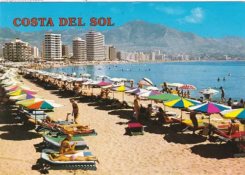 1077 - Spanien - Fuengirola , Costa del Sol , Malaga , Beach , Strand - gelaufen