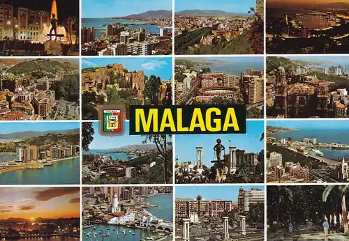 1078 - Spanien - Malaga , Costa del Sol , Mehrbildkarte - gelaufen 1990