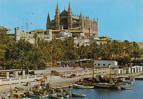 1083 - Spanien - Palma de Mallorca , La Catedral , Siglo XIII , Y La Lonja , Boot - gelaufen 1974