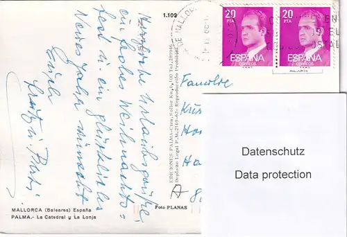 1095 - Spanien - Mallorca , Baleares , Palma , La Catedral , La Lonja - gelaufen 1986