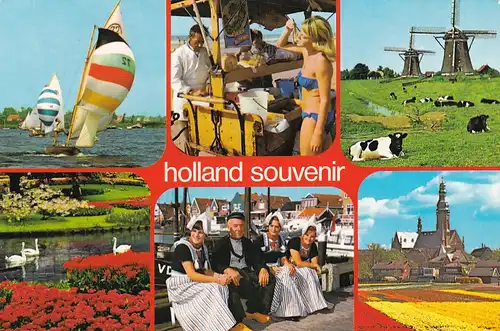 1114 - Holland - Verschiedene Ansichten , Mehrbildkarte - gelaufen 1979