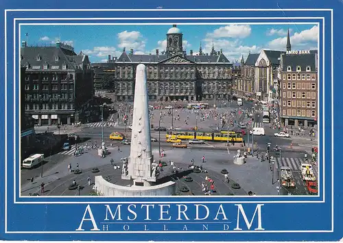 1128 - Holland - Amsterdam , Nationaal monument met Paleis , Nationalmonument , Palast - gelaufen 1993