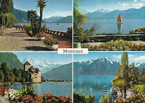 1144 - Schweiz - Suisse , Switzerland , Waadt , Montreux , Mehrbildkarte - gelaufen 1971