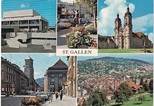 1153 - Schweiz - Suisse , Switzerland , St. Gallen , Mehrbildkarte - gelaufen 1967