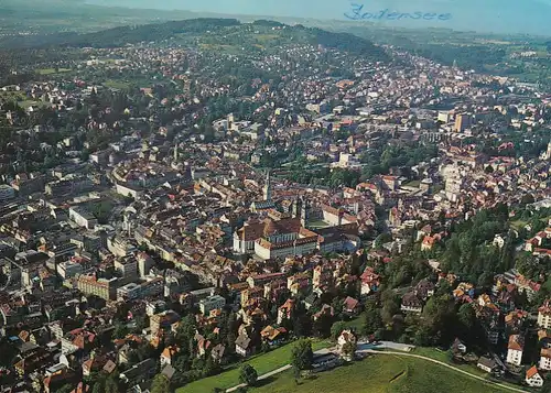 1171 - Schweiz - Suisse , Switzerland , St. Gallen , Panorama aus der Luft - gelaufen 1980