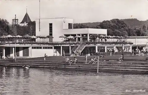 1200 - Schweiz - Suisse , Switzerland , Bern , Biel , Strandbad - gelaufen 1959