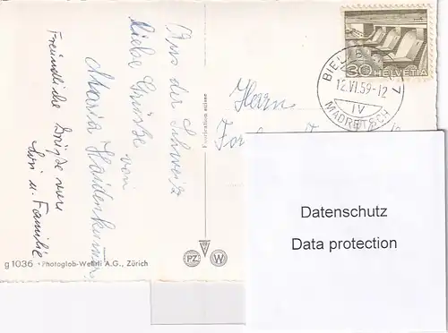 1200 - Schweiz - Suisse , Switzerland , Bern , Biel , Strandbad - gelaufen 1959
