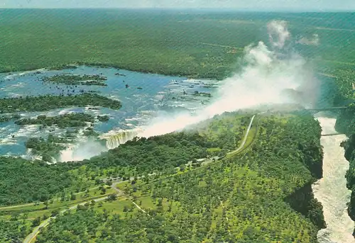 1231 - Rhodesien - Rhodesia , Victoria Falls , Devil´s Cataract , Livingstone Island , Main Falls , Bridge , 2nd Gorge , Wasserfall - gelaufen 1977