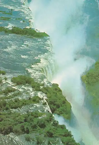 1238 - Rhodesien - Rhodesia , Victoria Falls , Cataract Island , Main Falls , Rainbow Falls , Wasserfall - gelaufen 1977