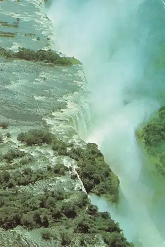 1243 - Rhodesien - Rhodesia , Victoria Falls , Cataract Island , Main Falls , Rainbow Falls , Wasserfall - gelaufen 1977
