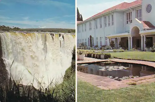 1246 - Rhodesien - Rhodesia , Victoria Falls Hotel , Meikles Southern Sun Hotel , Wasserfall - gelaufen 1977