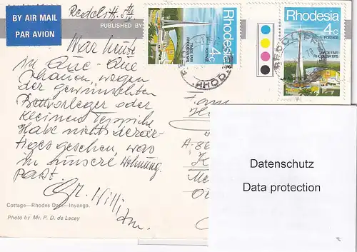 1247 - Rhodesien - Rhodesia , Inyanga , Cottage , Rhodes Dam - gelaufen 1978