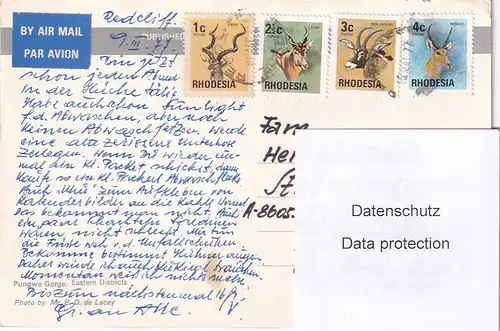 1250 - Rhodesien - Rhodesia , Pungwe Gorge , Eastern Districts - gelaufen 1977